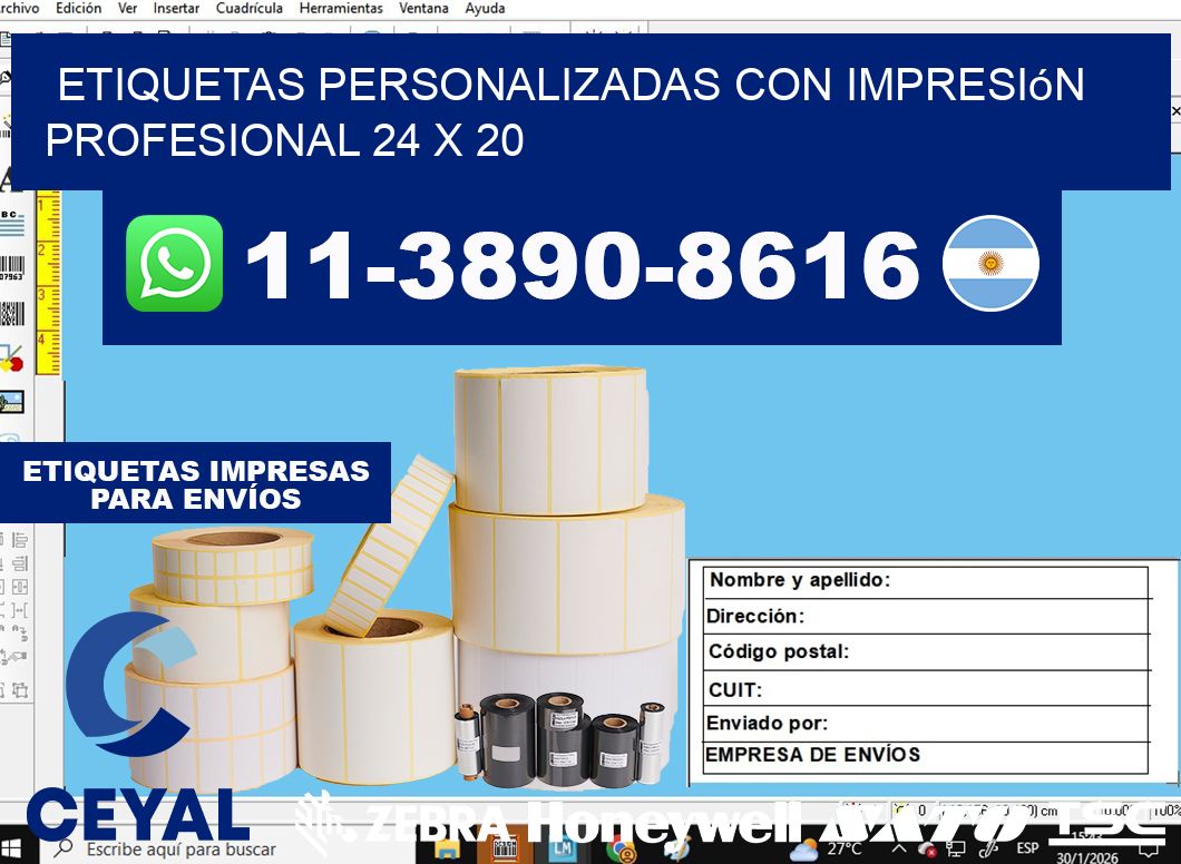 etiquetas personalizadas con impresión profesional 24 x 20