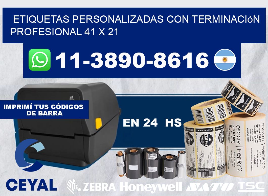 etiquetas personalizadas con terminación profesional 41 x 21