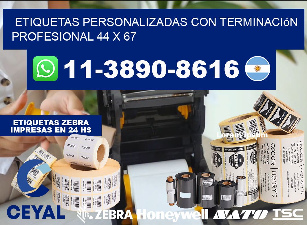 etiquetas personalizadas con terminación profesional 44 x 67