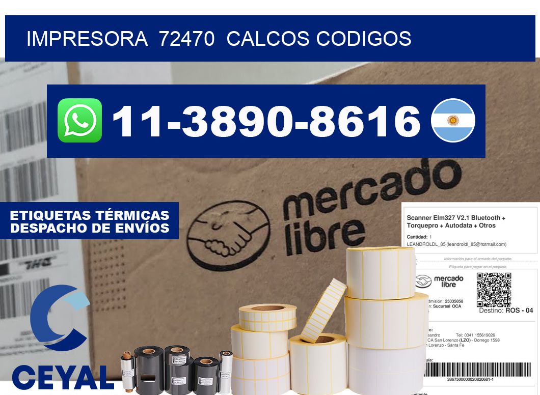 impresora  72470  calcos codigos