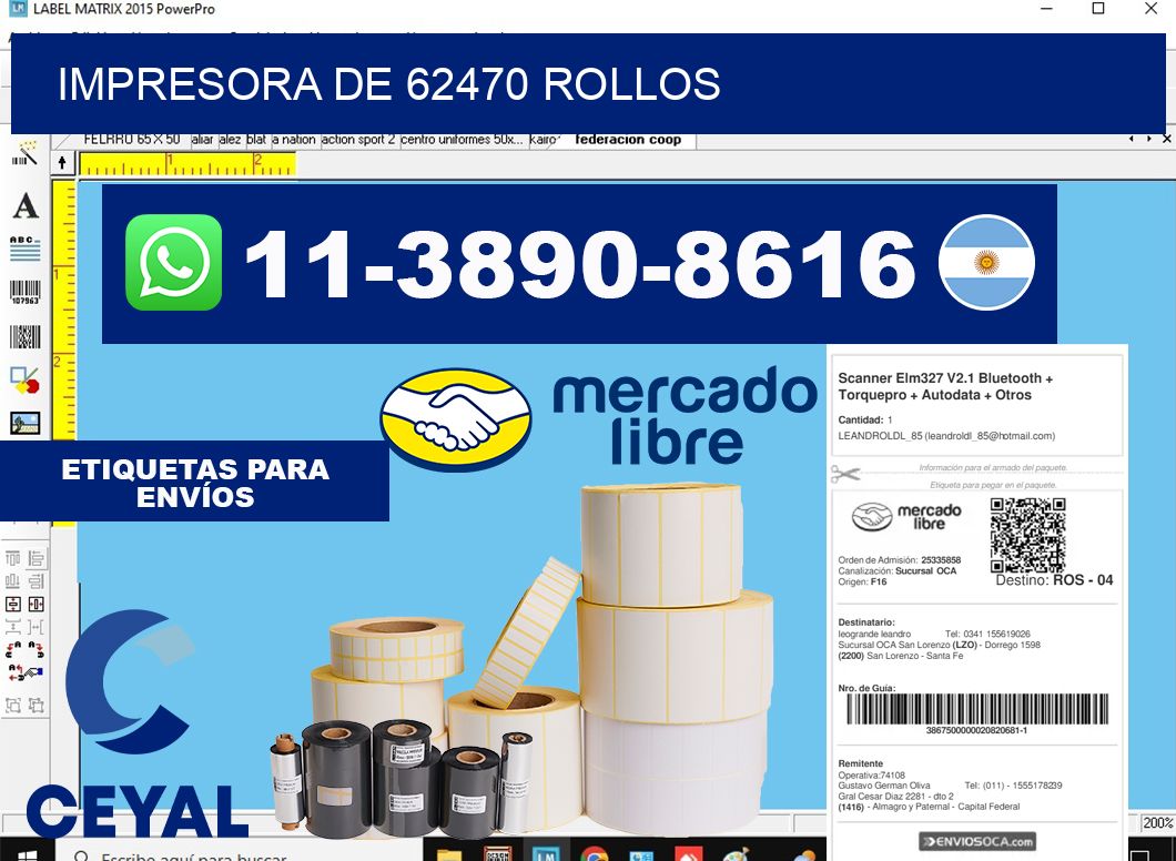 impresora de 62470 rollos
