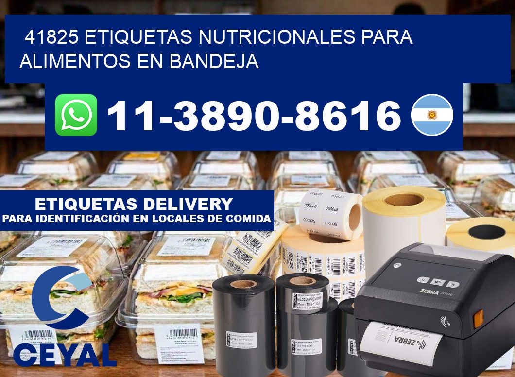 41825 etiquetas nutricionales para alimentos en bandeja