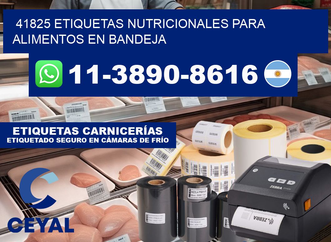 41825 etiquetas nutricionales para alimentos en bandeja