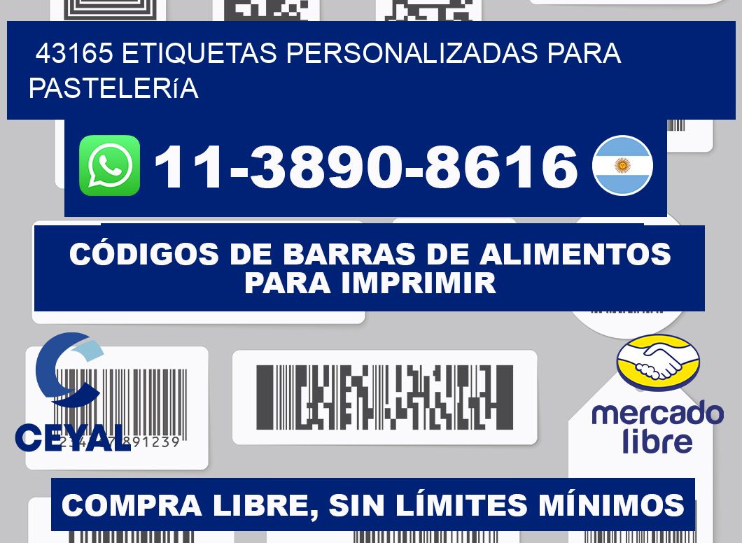 43165 etiquetas personalizadas para pastelería