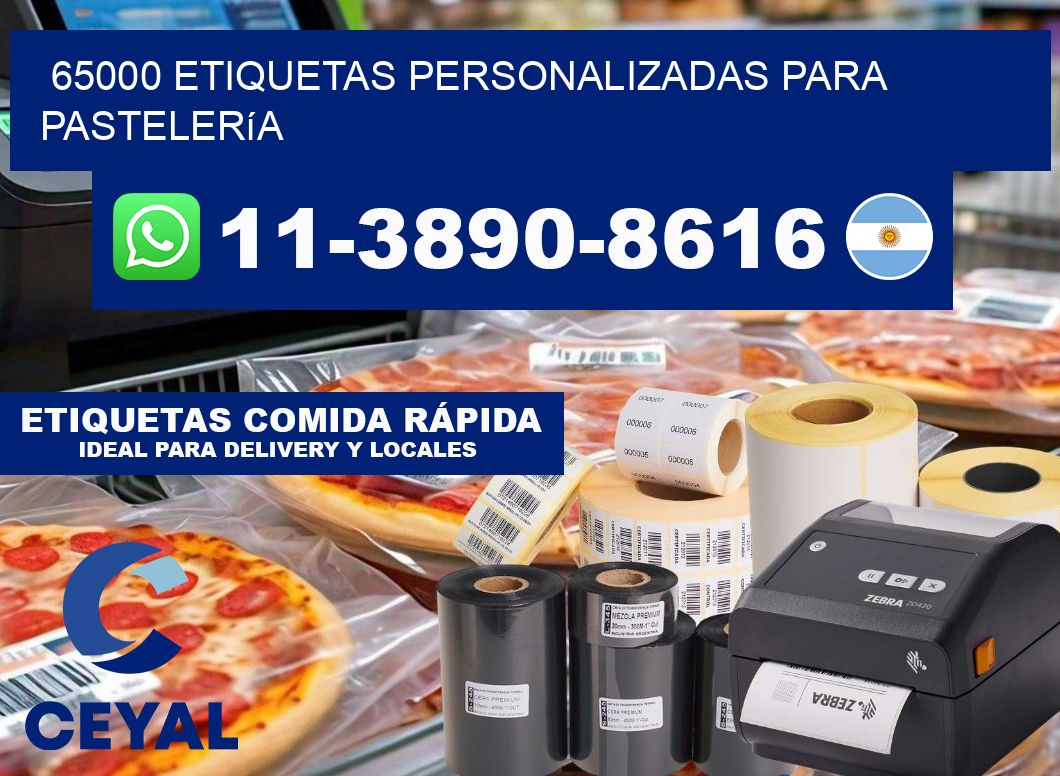 65000 etiquetas personalizadas para pastelería