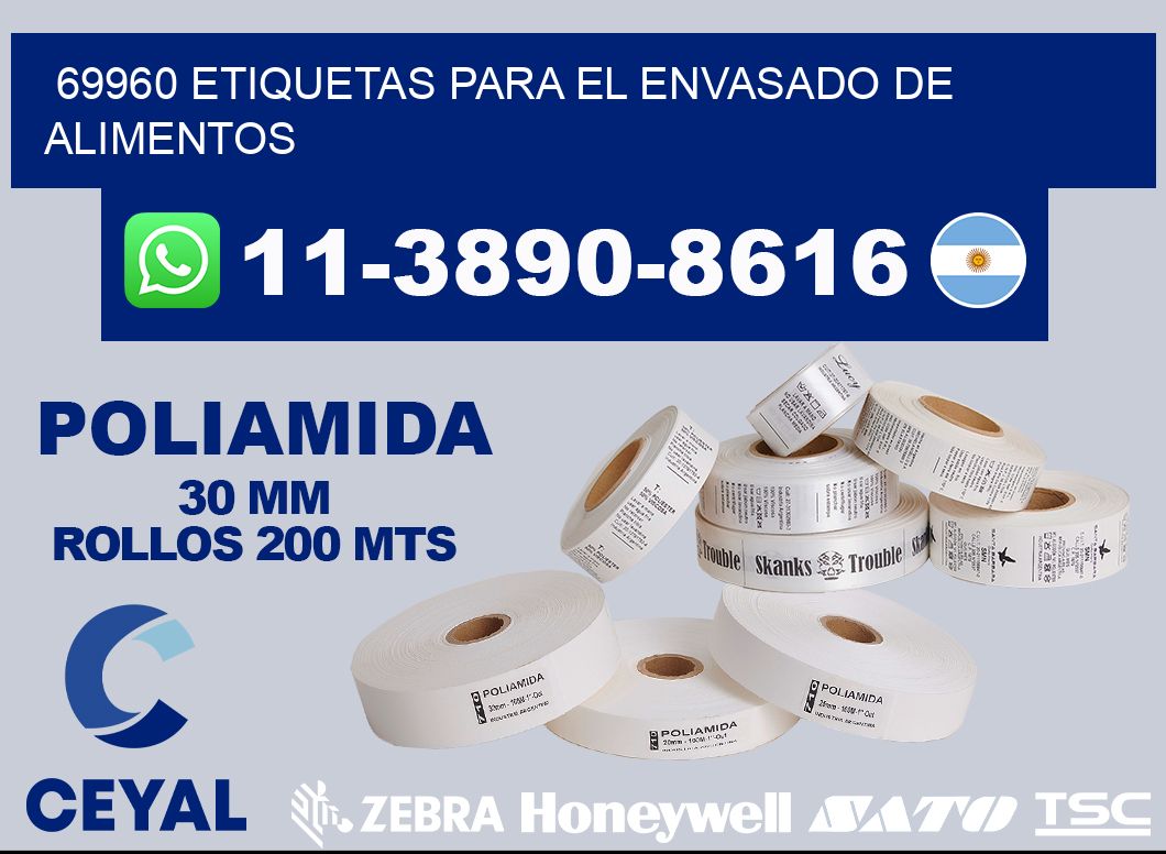 69960 etiquetas para el envasado de alimentos