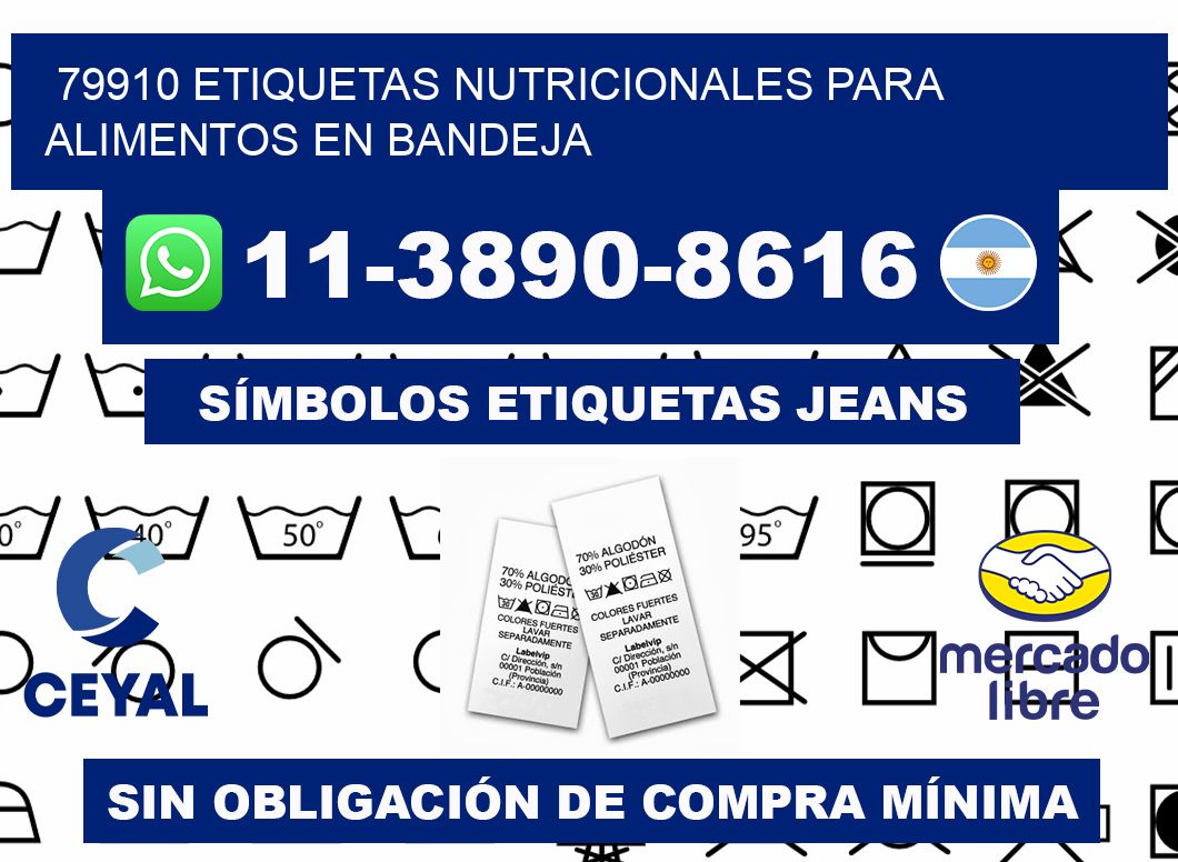 79910 etiquetas nutricionales para alimentos en bandeja