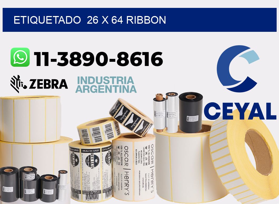 Etiquetado  26 x 64 ribbon