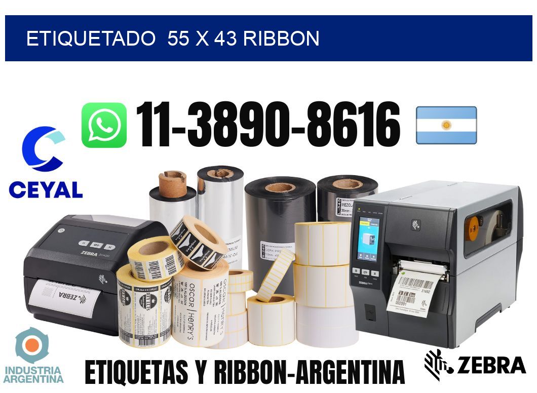 Etiquetado  55 x 43 ribbon