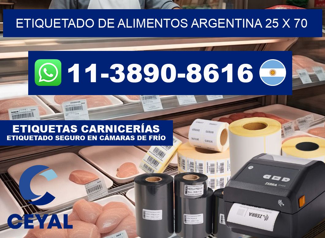 Etiquetado de alimentos Argentina 25 x 70