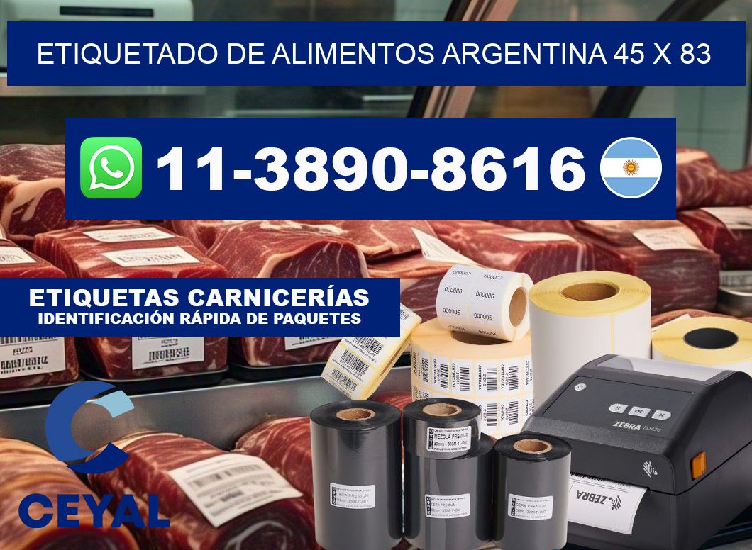 Etiquetado de alimentos Argentina 45 x 83