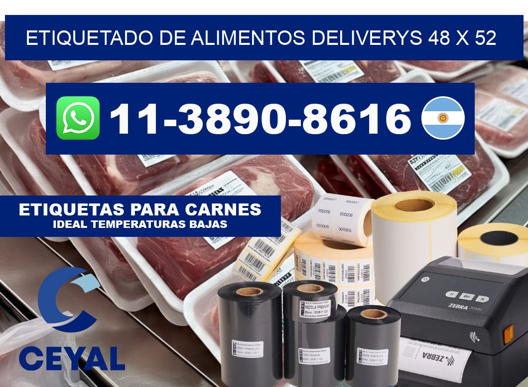 Etiquetado de alimentos deliverys 48 x 52