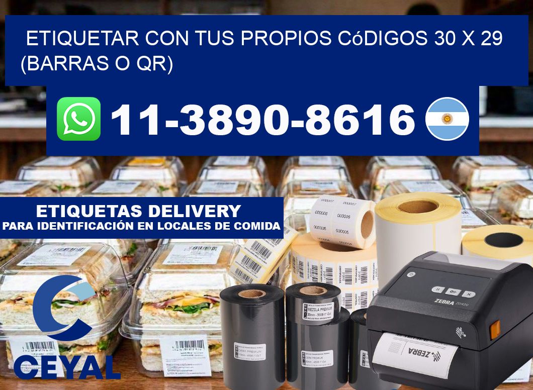 Etiquetar con tus propios códigos 30 x 29 (barras o QR)