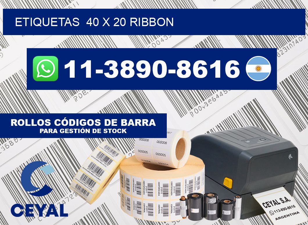 Etiquetas  40 x 20 ribbon