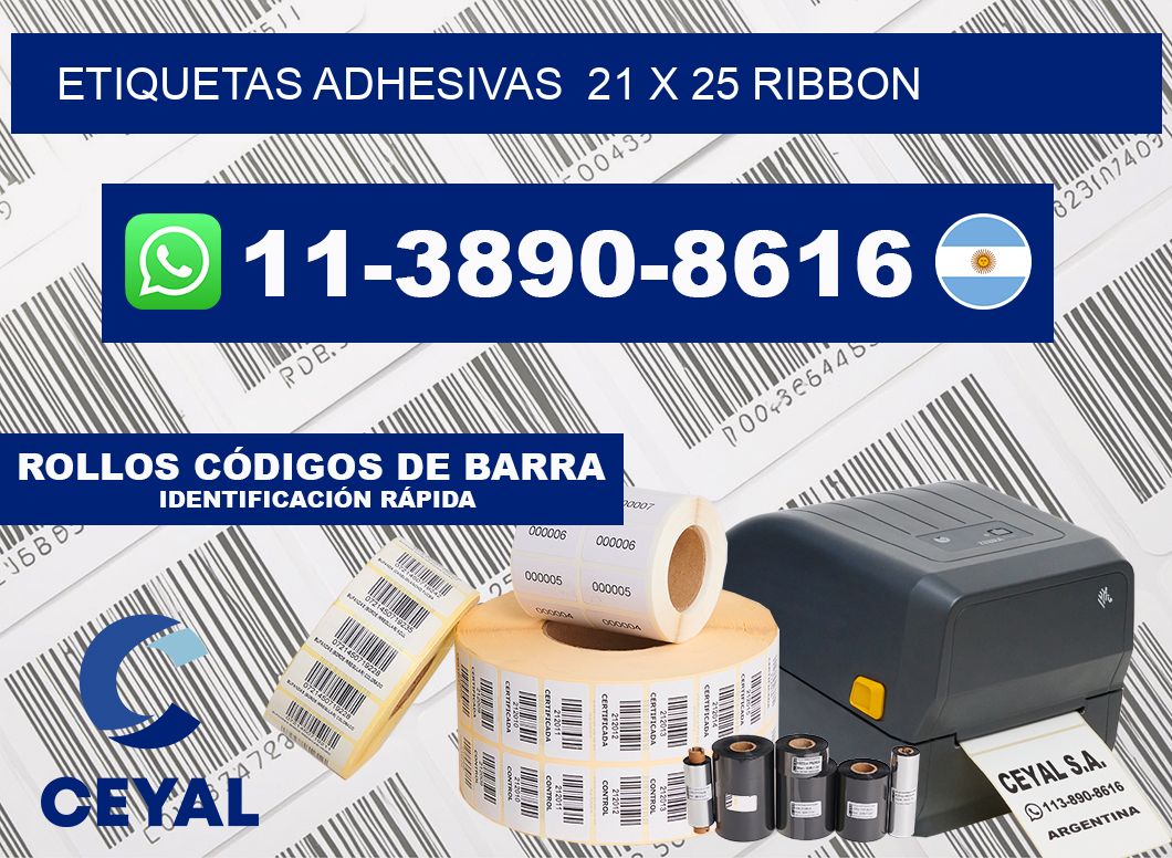 Etiquetas adhesivas  21 x 25 ribbon