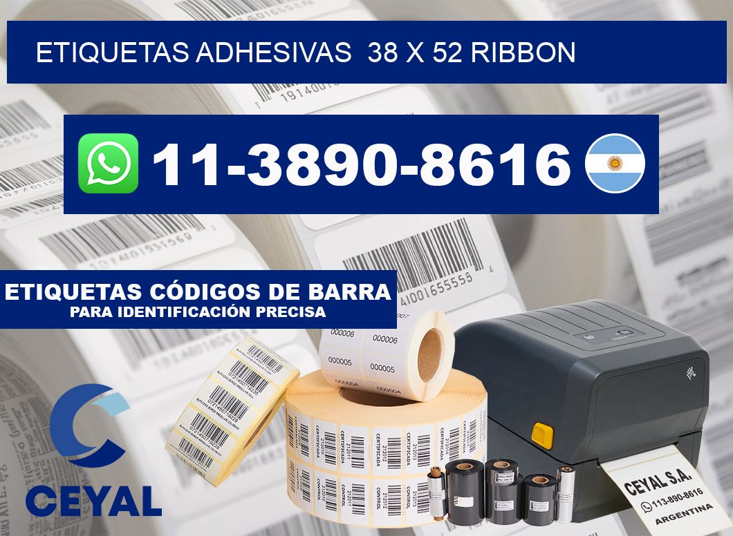 Etiquetas adhesivas  38 x 52 ribbon