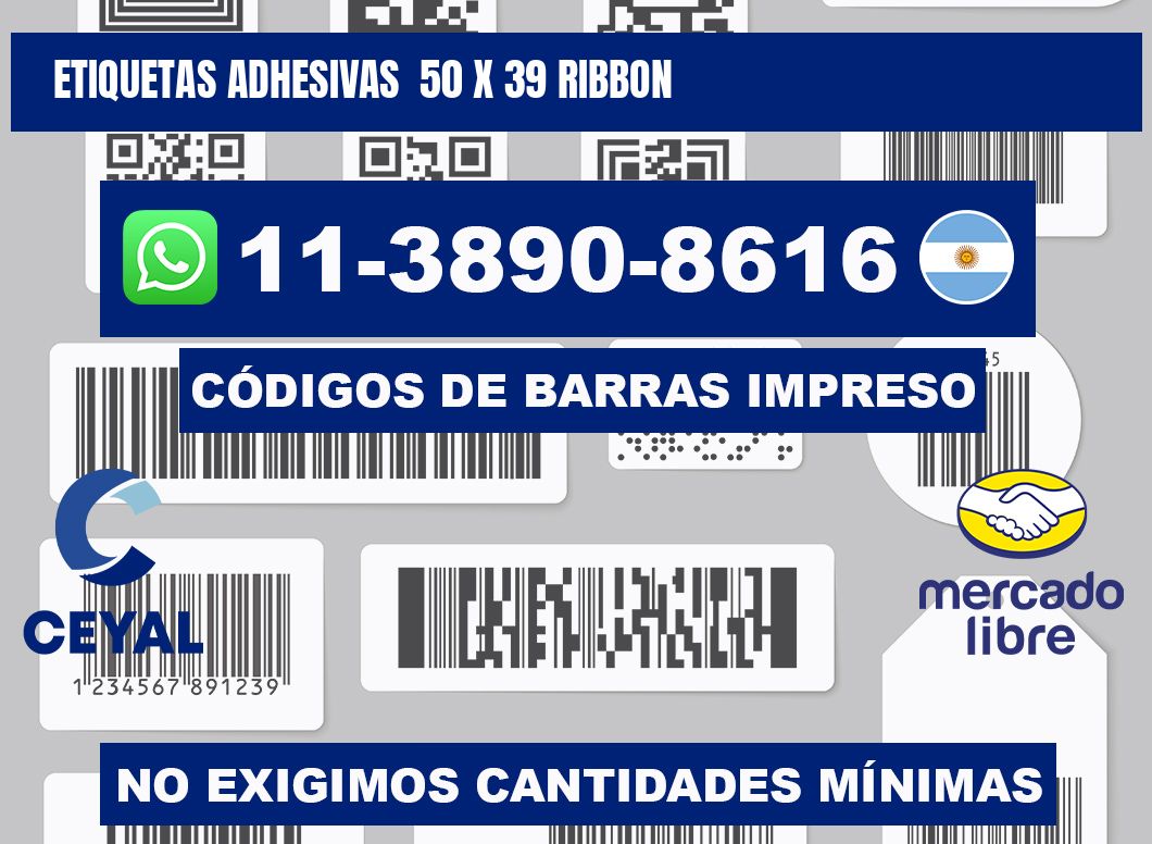 Etiquetas adhesivas  50 x 39 ribbon