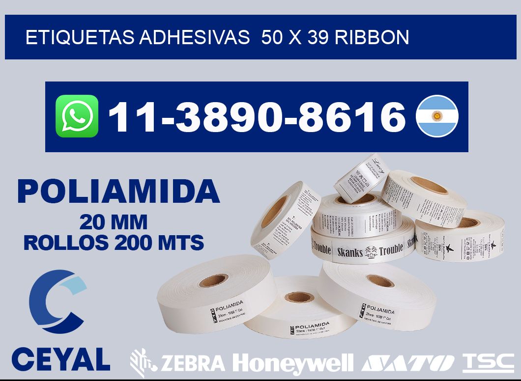 Etiquetas adhesivas  50 x 39 ribbon
