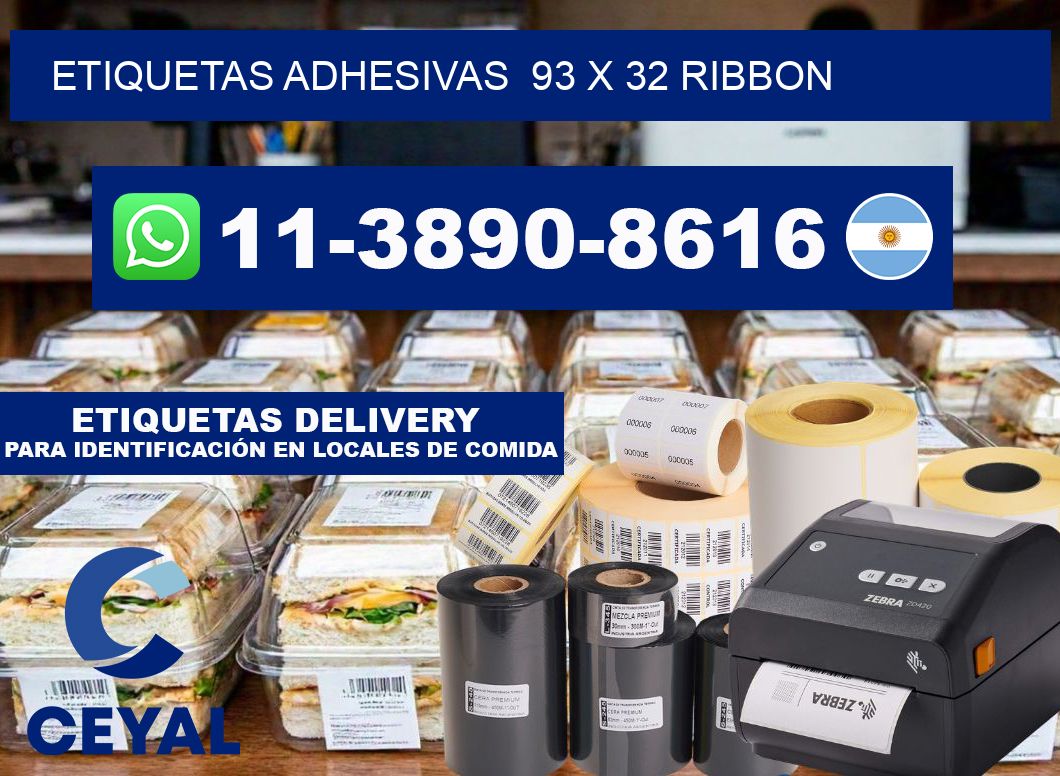 Etiquetas adhesivas 93 x 32 ribbon