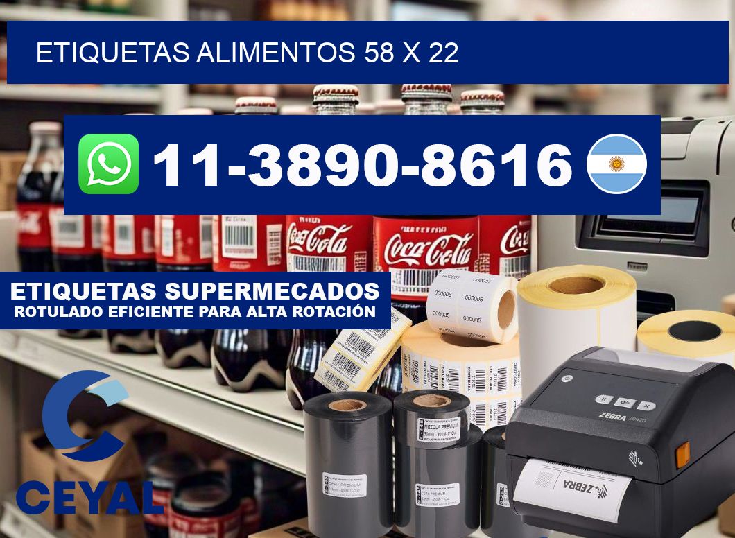 Etiquetas alimentos 58 x 22