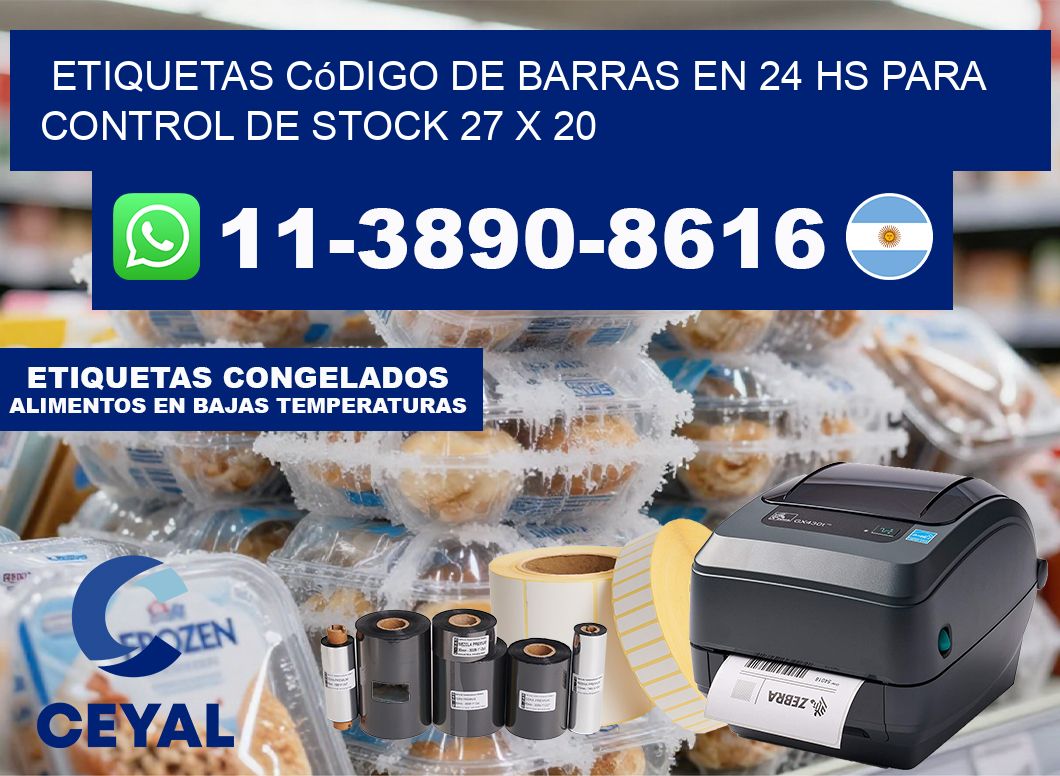 Etiquetas código de barras en 24 hs para control de stock 27 x 20