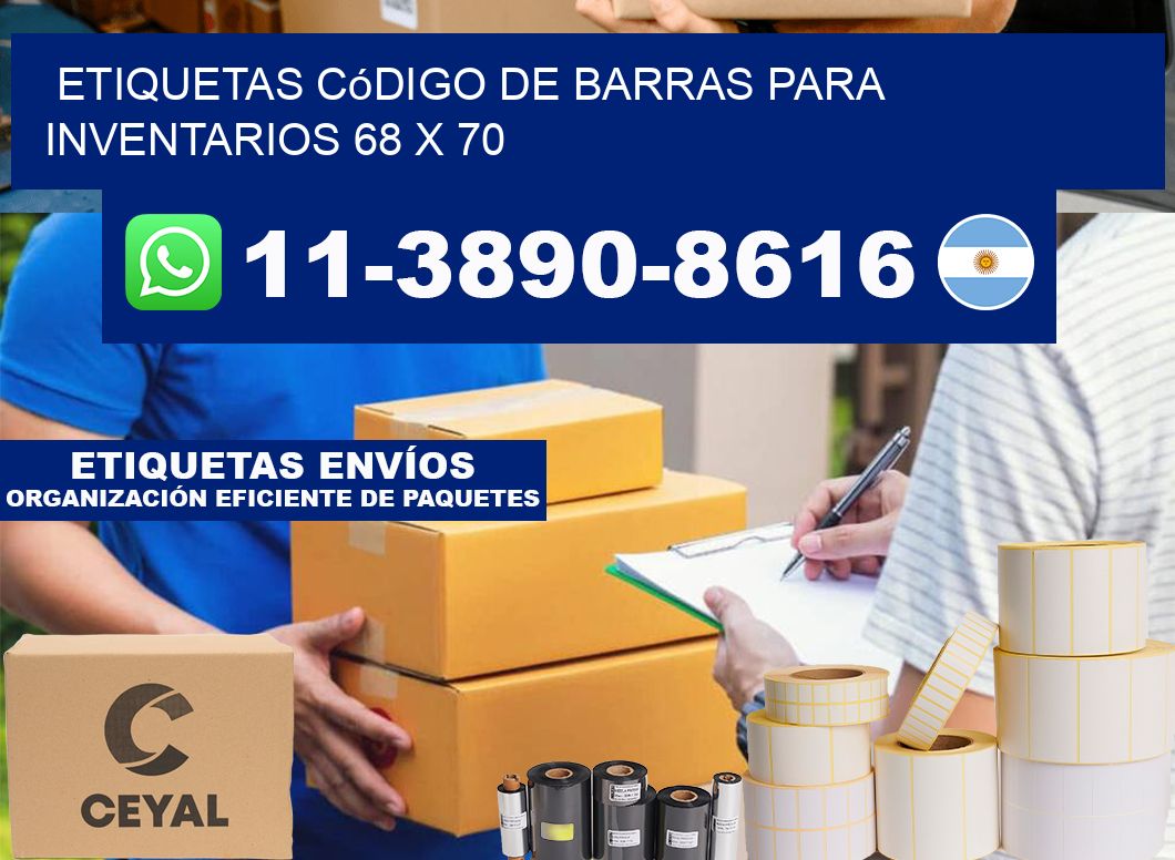 Etiquetas código de barras para inventarios 68 x 70