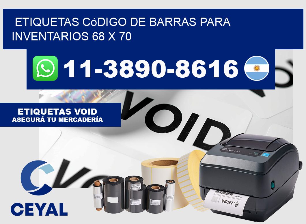 Etiquetas código de barras para inventarios 68 x 70