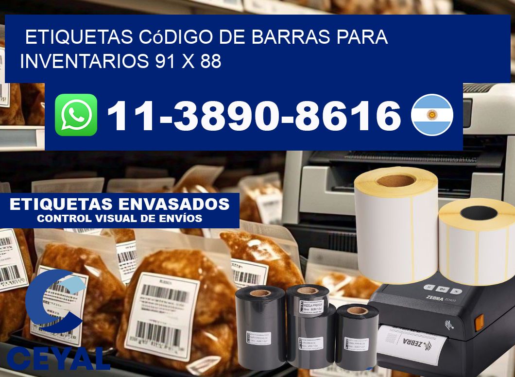 Etiquetas código de barras para inventarios 91 x 88