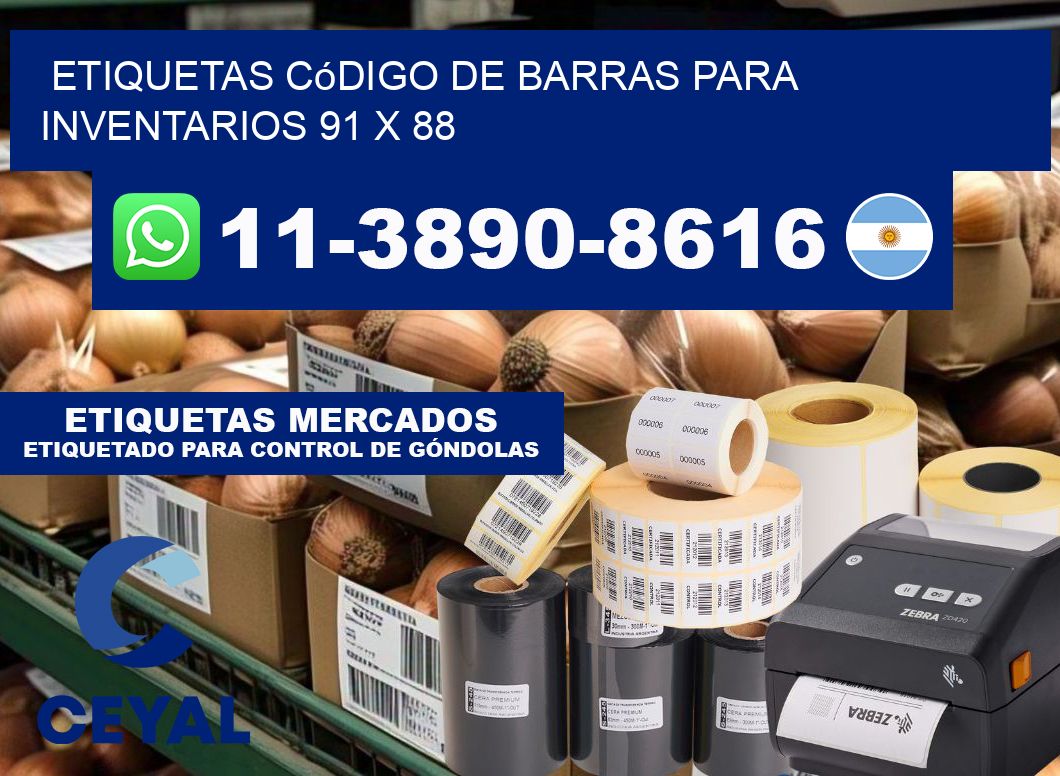 Etiquetas código de barras para inventarios 91 x 88
