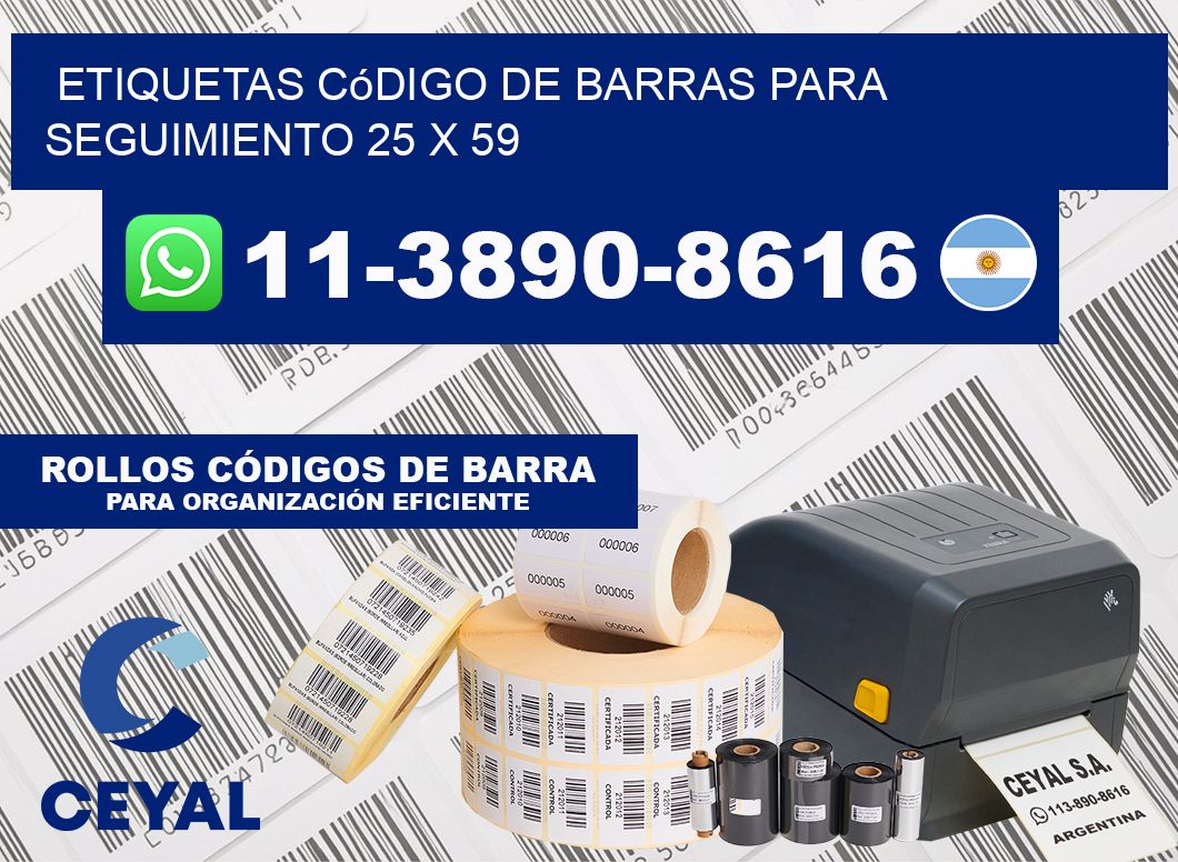 Etiquetas código de barras para seguimiento 25 x 59