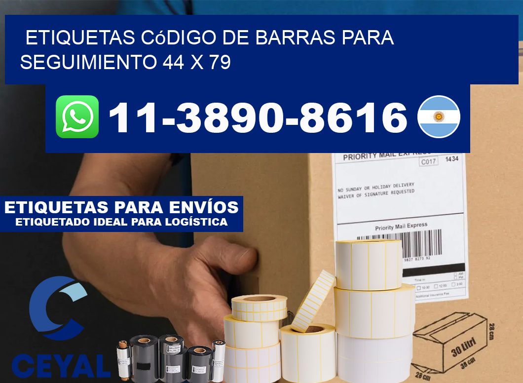 Etiquetas código de barras para seguimiento 44 x 79