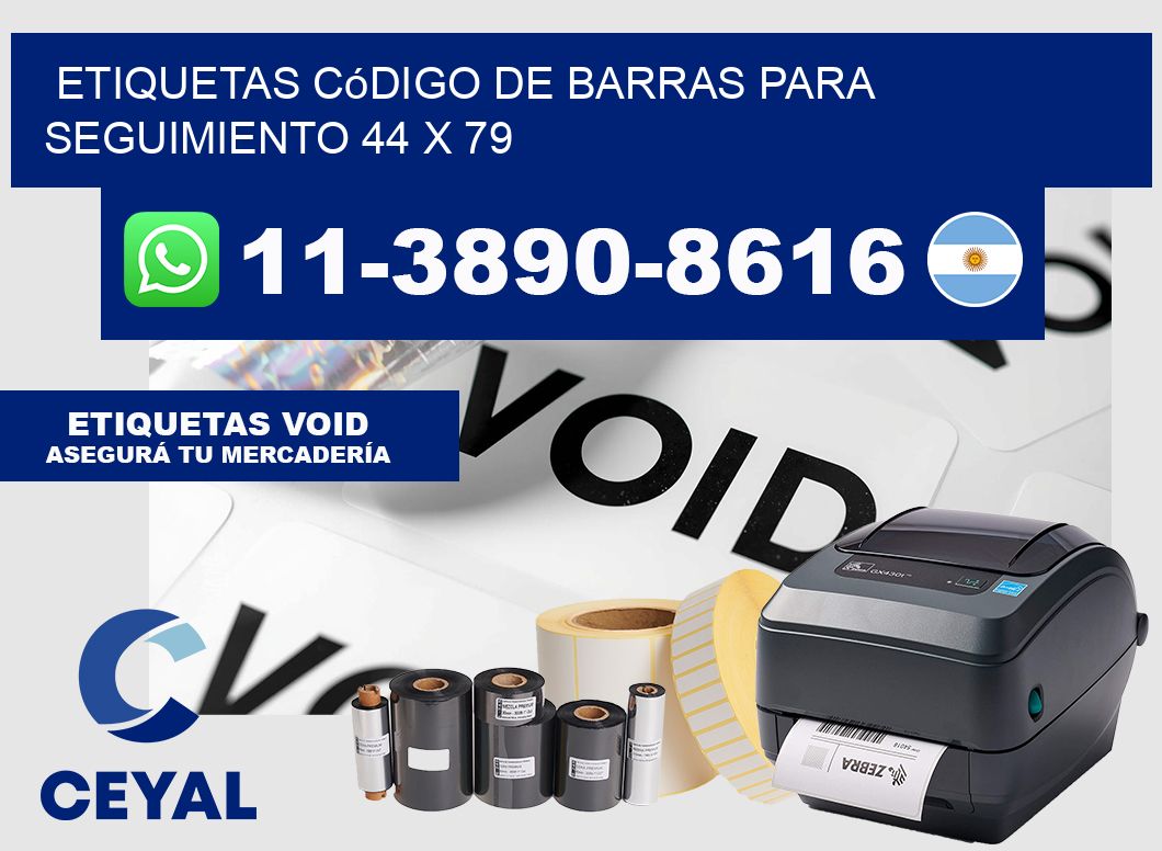 Etiquetas código de barras para seguimiento 44 x 79