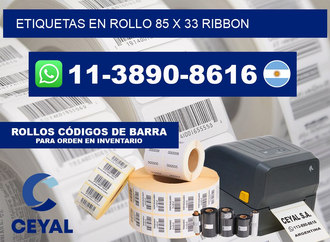 Etiquetas en rollo 85 x 33 ribbon