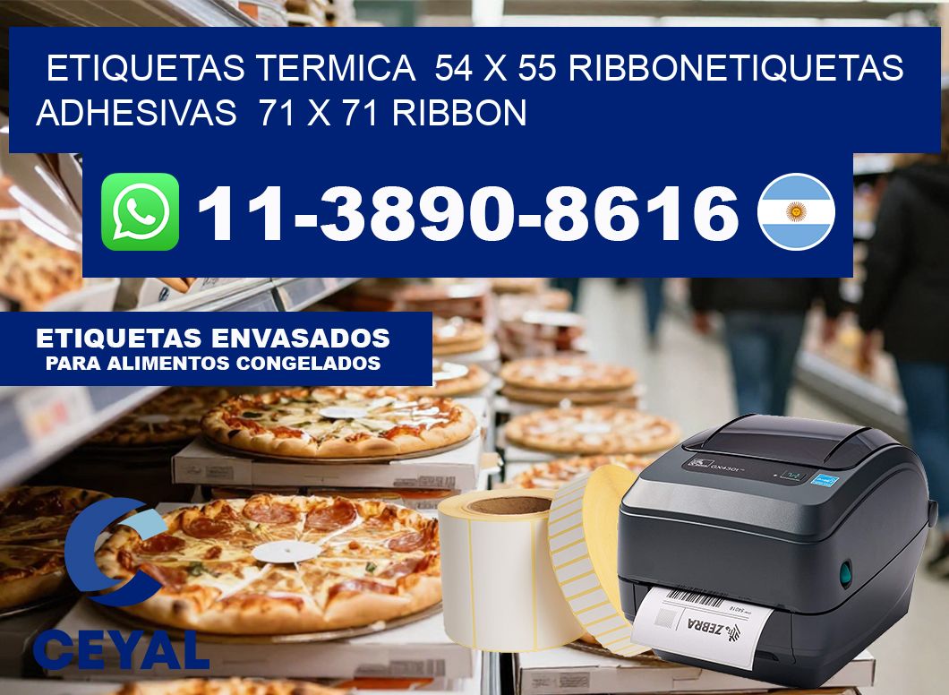 Etiquetas termica  54 x 55 ribbonEtiquetas adhesivas  71 x 71 ribbon