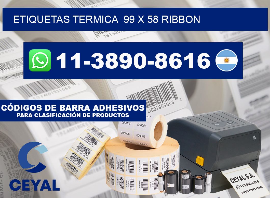 Etiquetas termica  99 x 58 ribbon