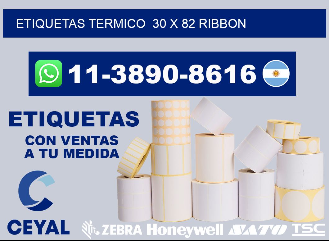 Etiquetas termico  30 x 82 ribbon