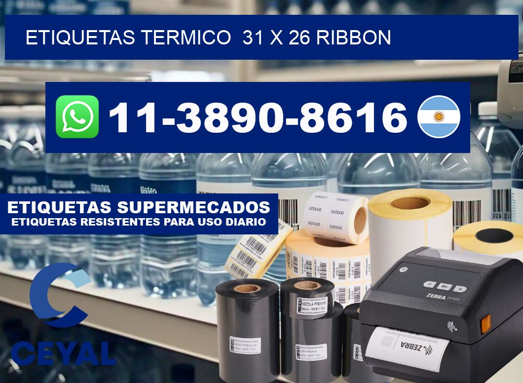 Etiquetas termico 31 x 26 ribbon