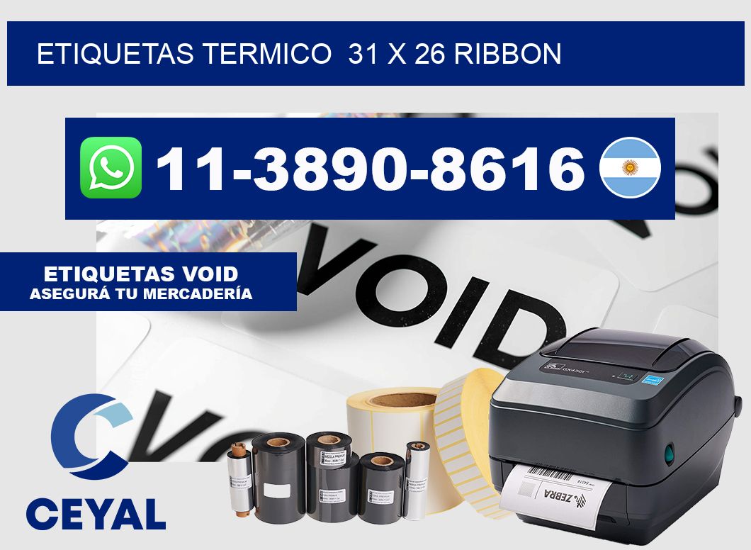 Etiquetas termico 31 x 26 ribbon