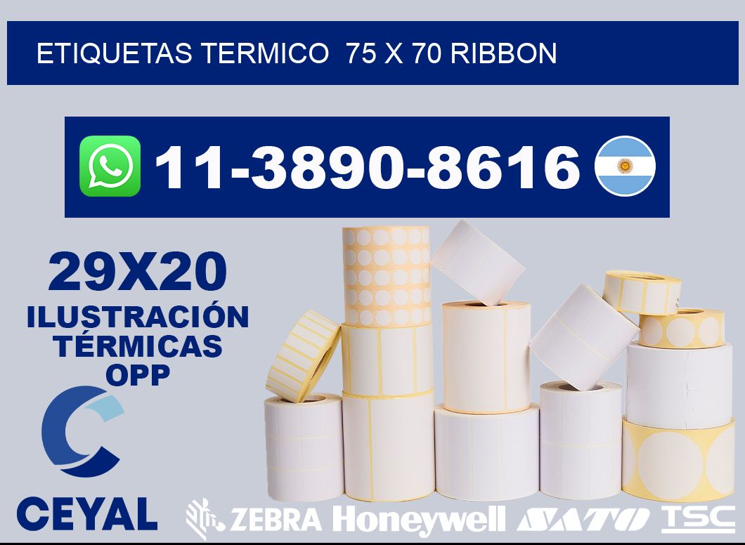 Etiquetas termico 75 x 70 ribbon