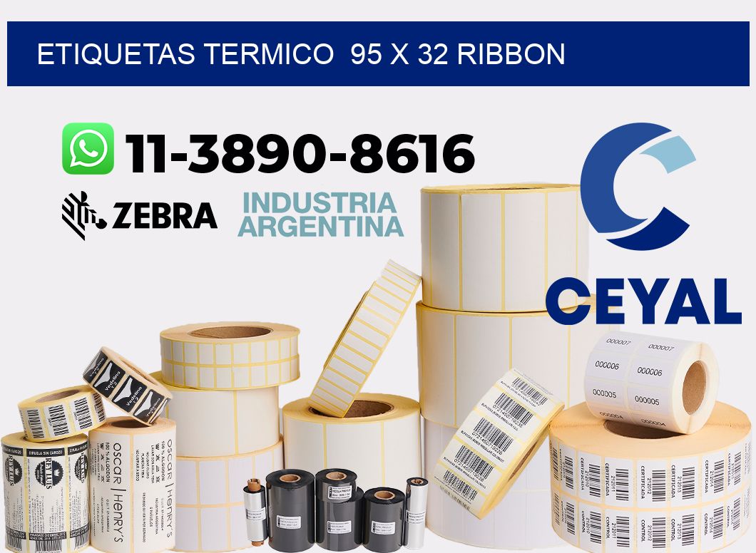 Etiquetas termico 95 x 32 ribbon