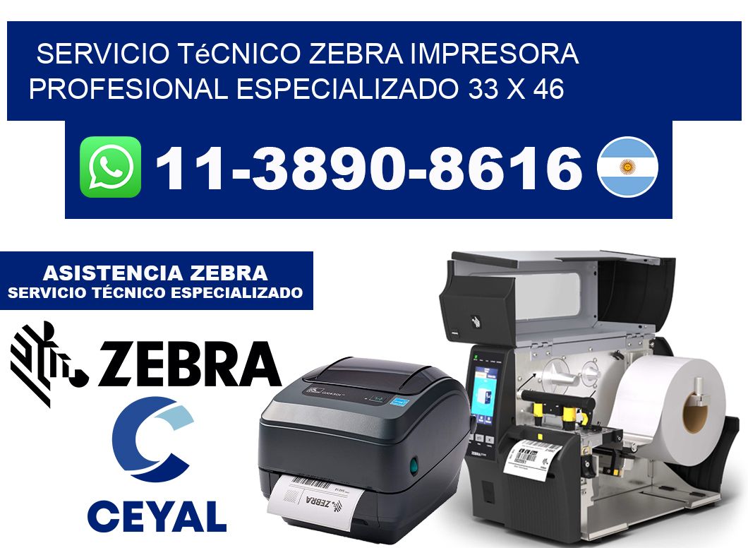 Servicio Técnico Zebra Impresora Profesional Especializado 33 x 46