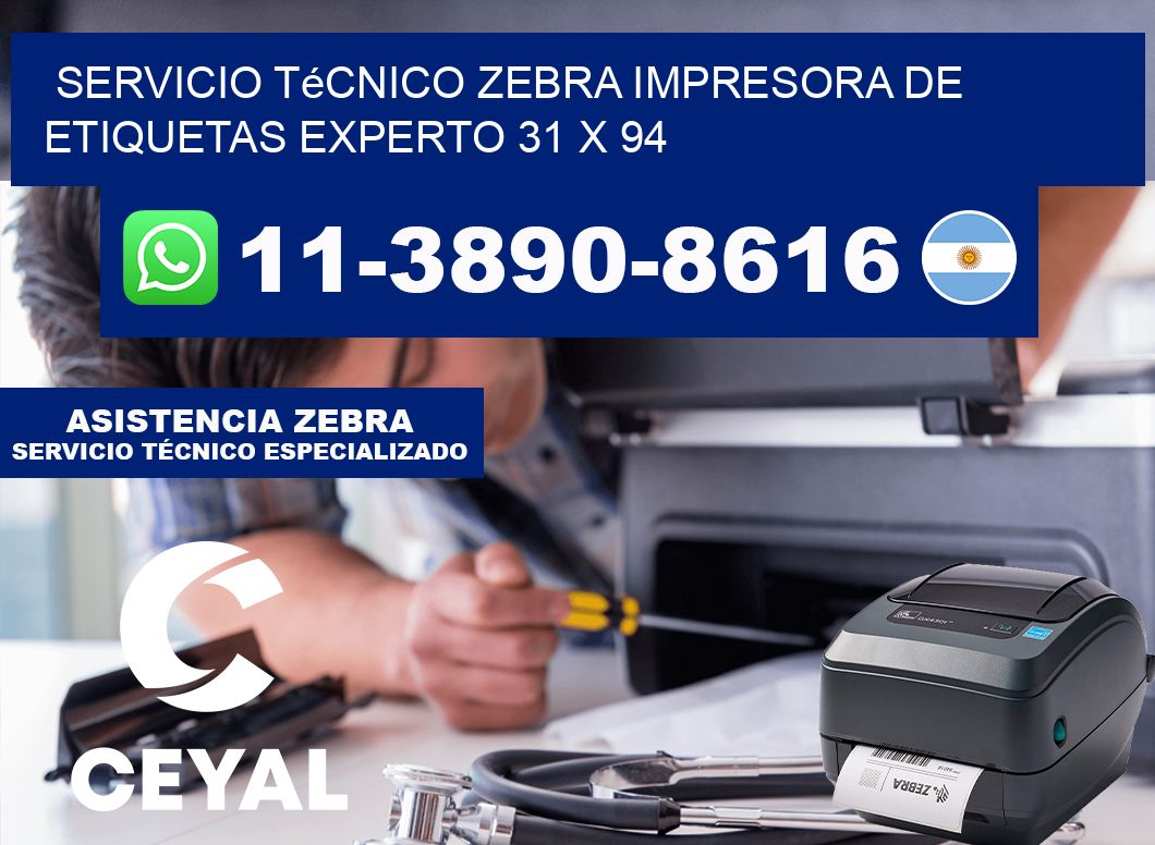 Servicio Técnico Zebra Impresora de Etiquetas Experto 31 x 94