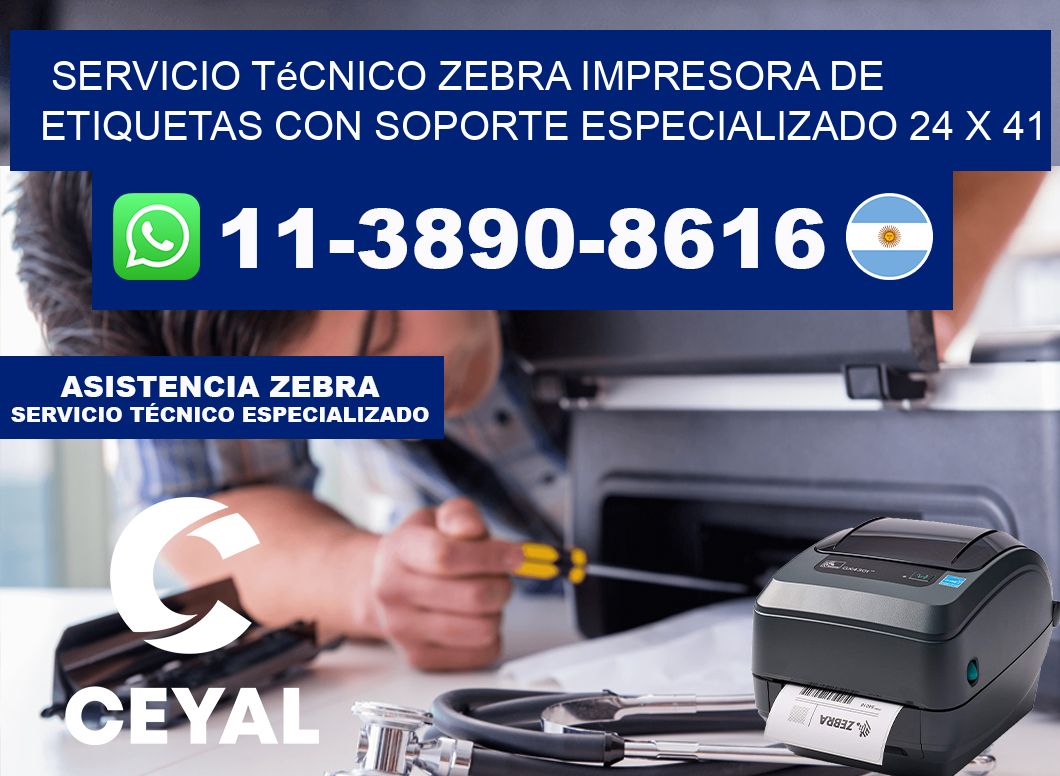 Servicio Técnico Zebra Impresora de Etiquetas con Soporte Especializado 24 x 41