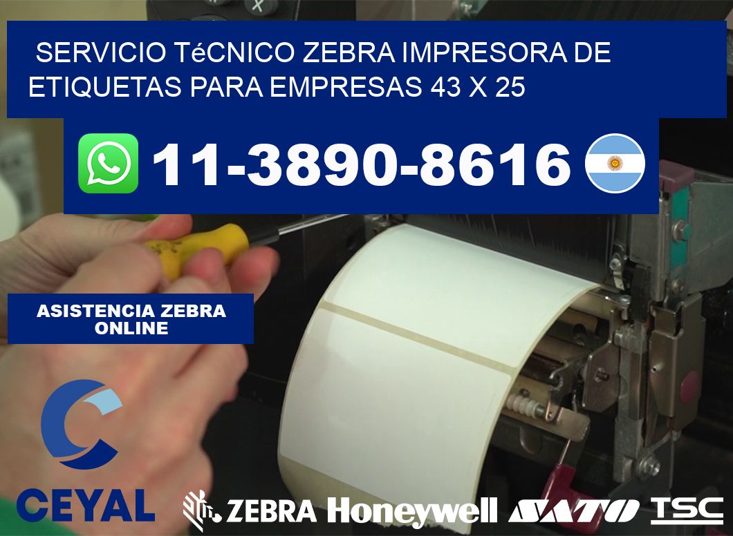 Servicio Técnico Zebra Impresora de Etiquetas para Empresas 43 x 25