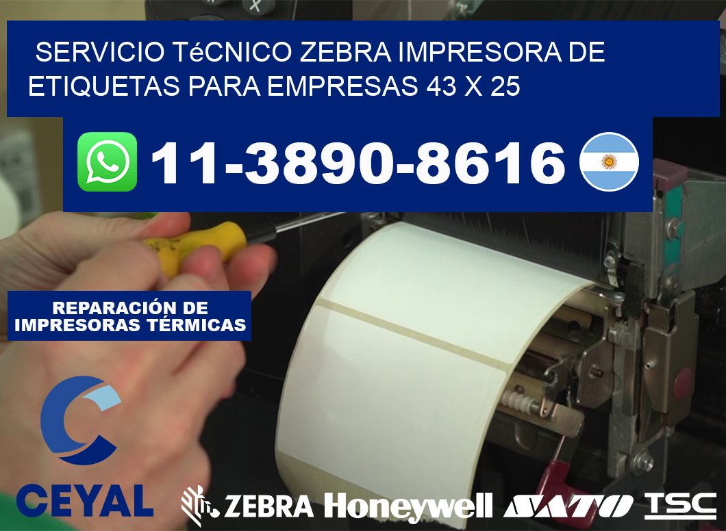 Servicio Técnico Zebra Impresora de Etiquetas para Empresas 43 x 25