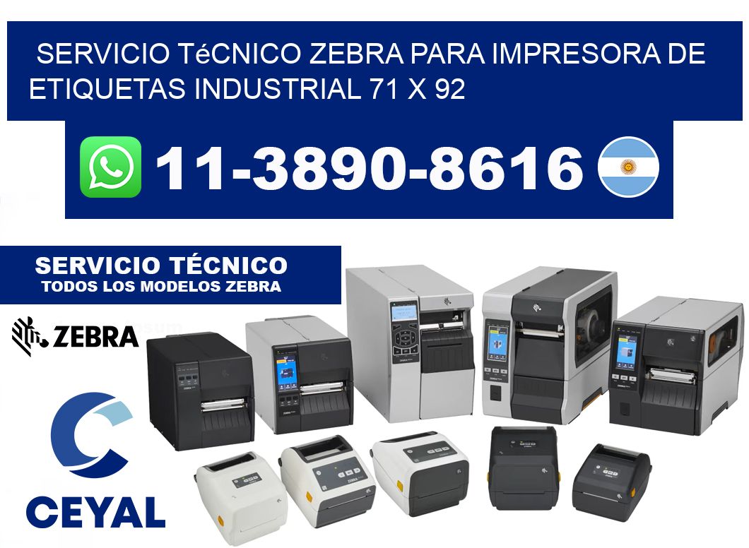 Servicio Técnico Zebra para Impresora de Etiquetas Industrial 71 x 92