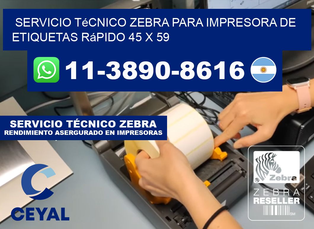 Servicio Técnico Zebra para Impresora de Etiquetas Rápido 45 x 59