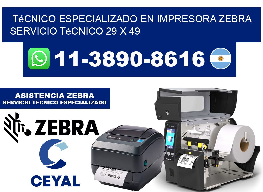 Técnico Especializado en Impresora Zebra Servicio Técnico 29 x 49