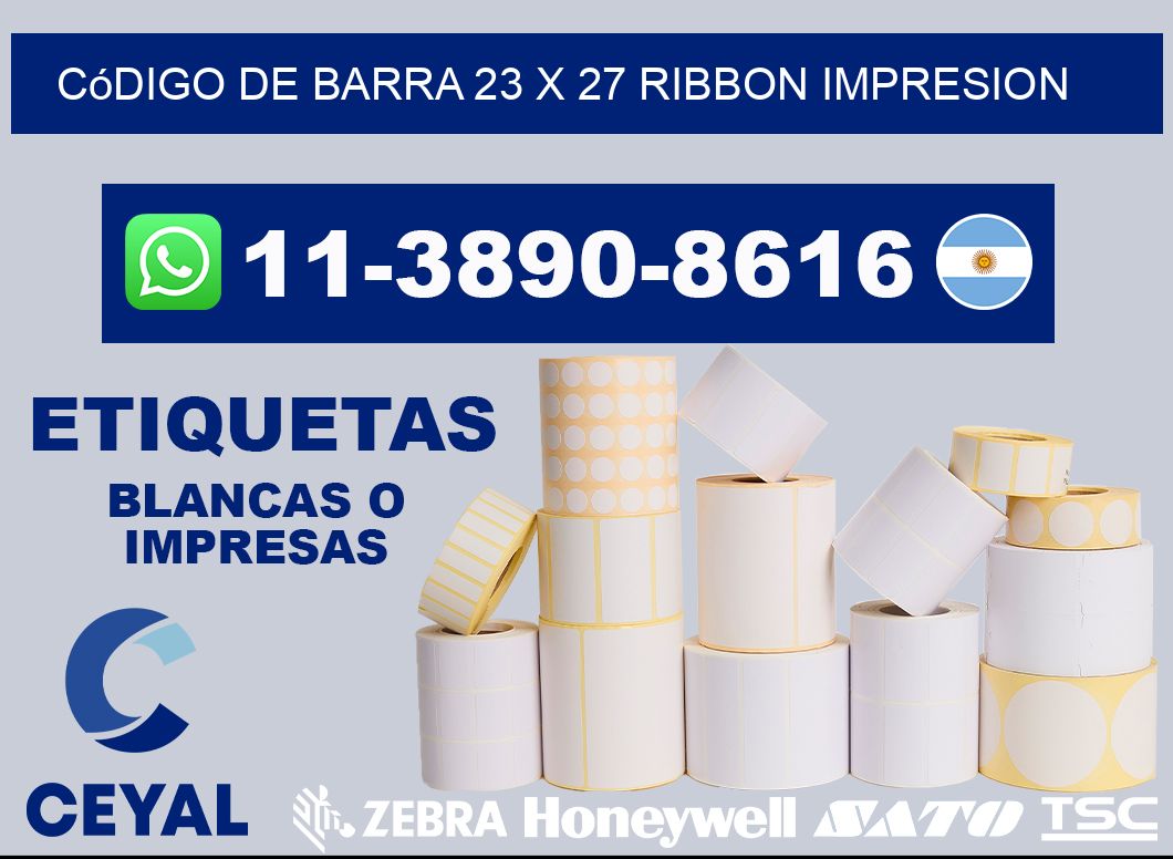 código de barra 23 x 27 ribbon impresion