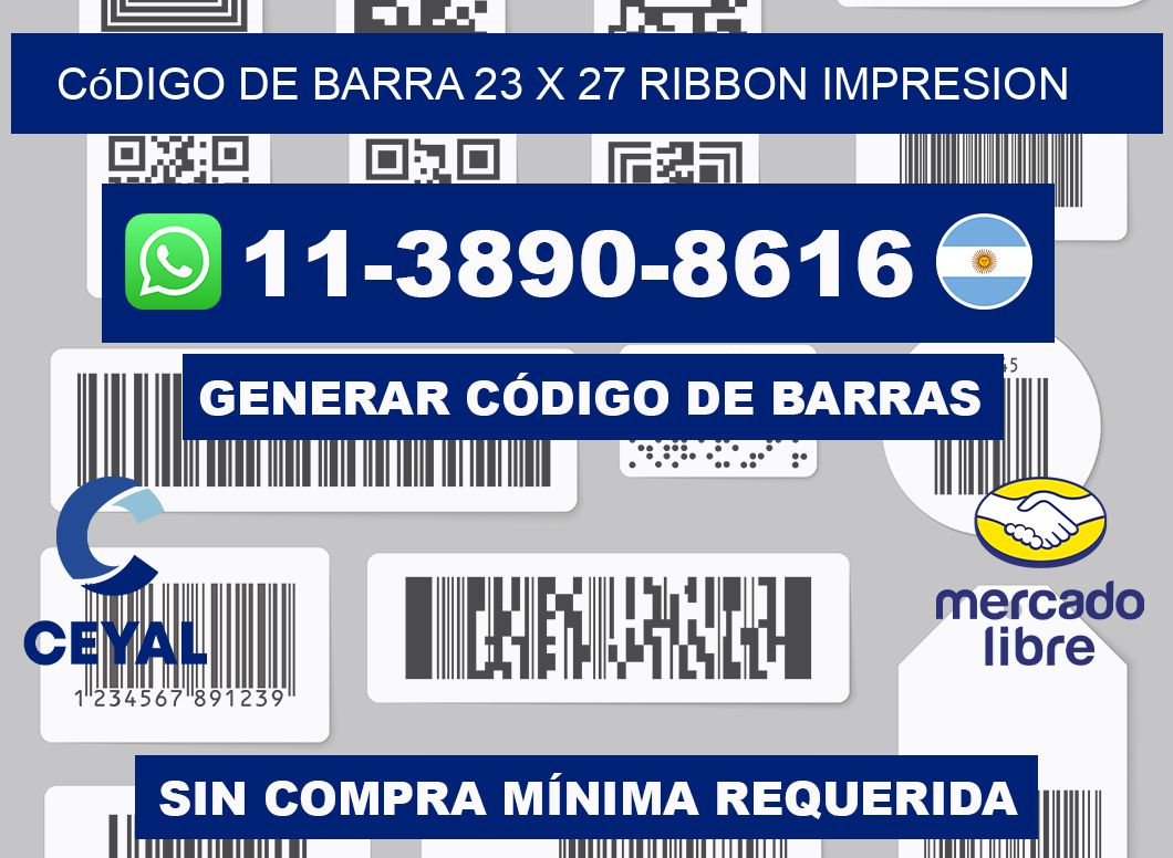 código de barra 23 x 27 ribbon impresion